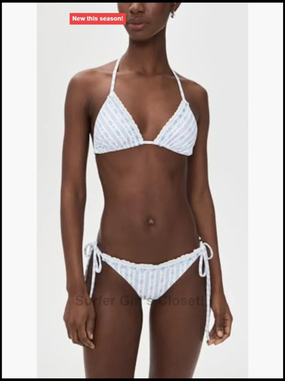 Women's Harbor Bikini Set - Triangle Top & Briefs - Halter Tie Closure